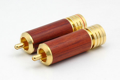 2x Cinch Stecker 8,3mm Wood CS306WDG