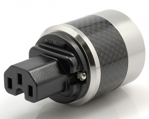 Kaltgerätestecker SK02 Carbon Rhodium