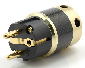 Schukostecker SK-E02 Carbon Gold